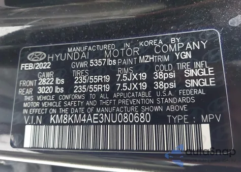 2022 Hyundai Ioniq 5 Se from USA, damaged, VIN KM8KM4AE3NU080680